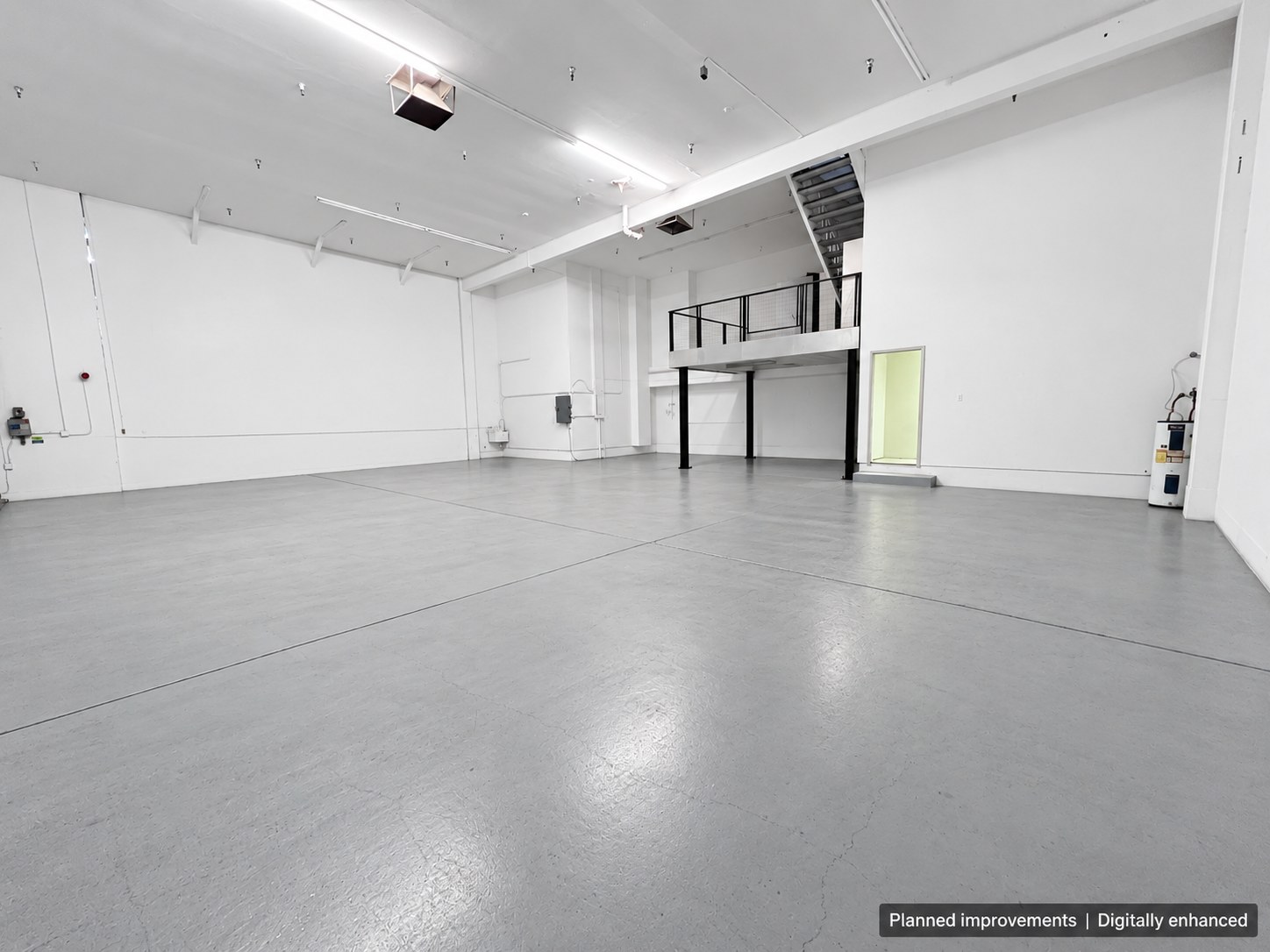 Suite C hangar digitally enhanced to illustrate planned cleaning and repainting